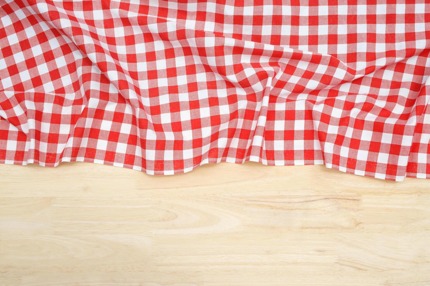 red white plaid tablecloth background photo