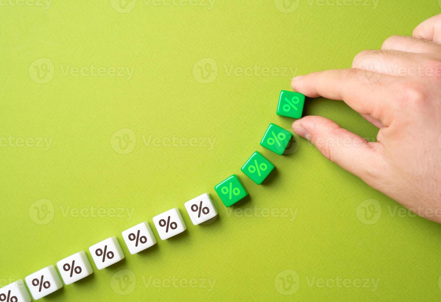 Interest rate increase. Increasing of the interest rate on the deposit, high income. Statistical growth. Favorable conditions. and investment climate. Economic boom. photo