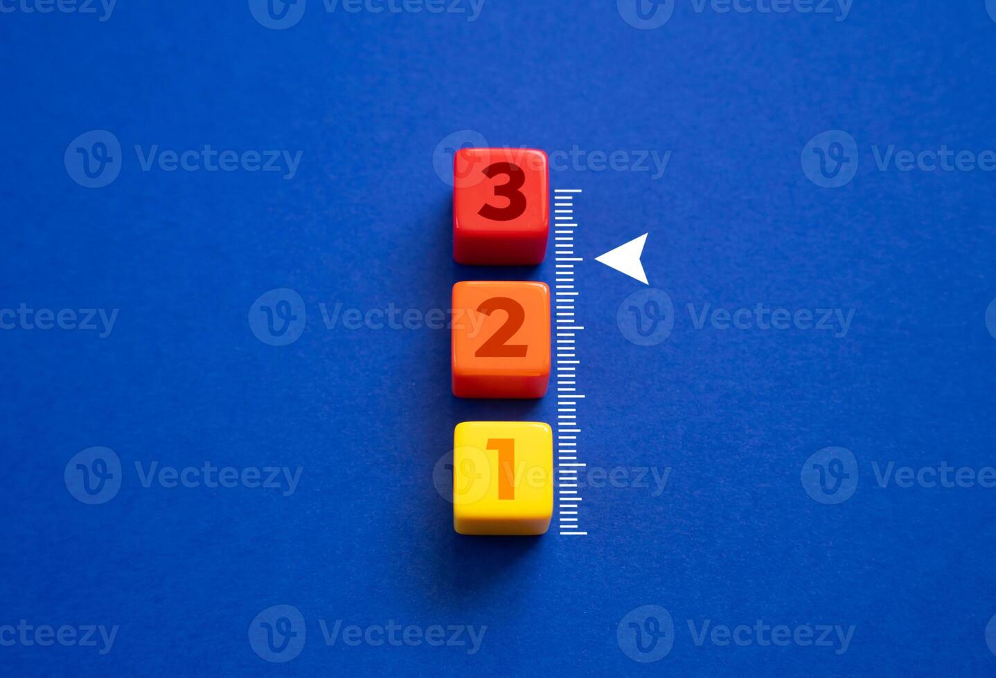 Growth scale from 1 to 3. Three levels. High level of danger. Skills and abilities improvement. Difficulty of the challenge. photo