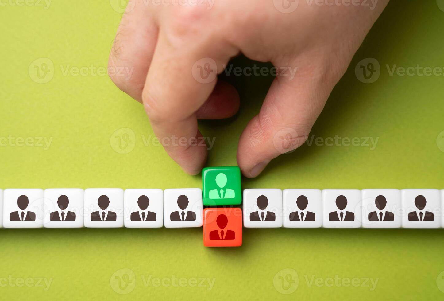 Replacing an old employee with a new one. Maintaining the company's performance, replacing workers at posts with minimal loss of efficiency. Loyalty and competence. Key employee. photo