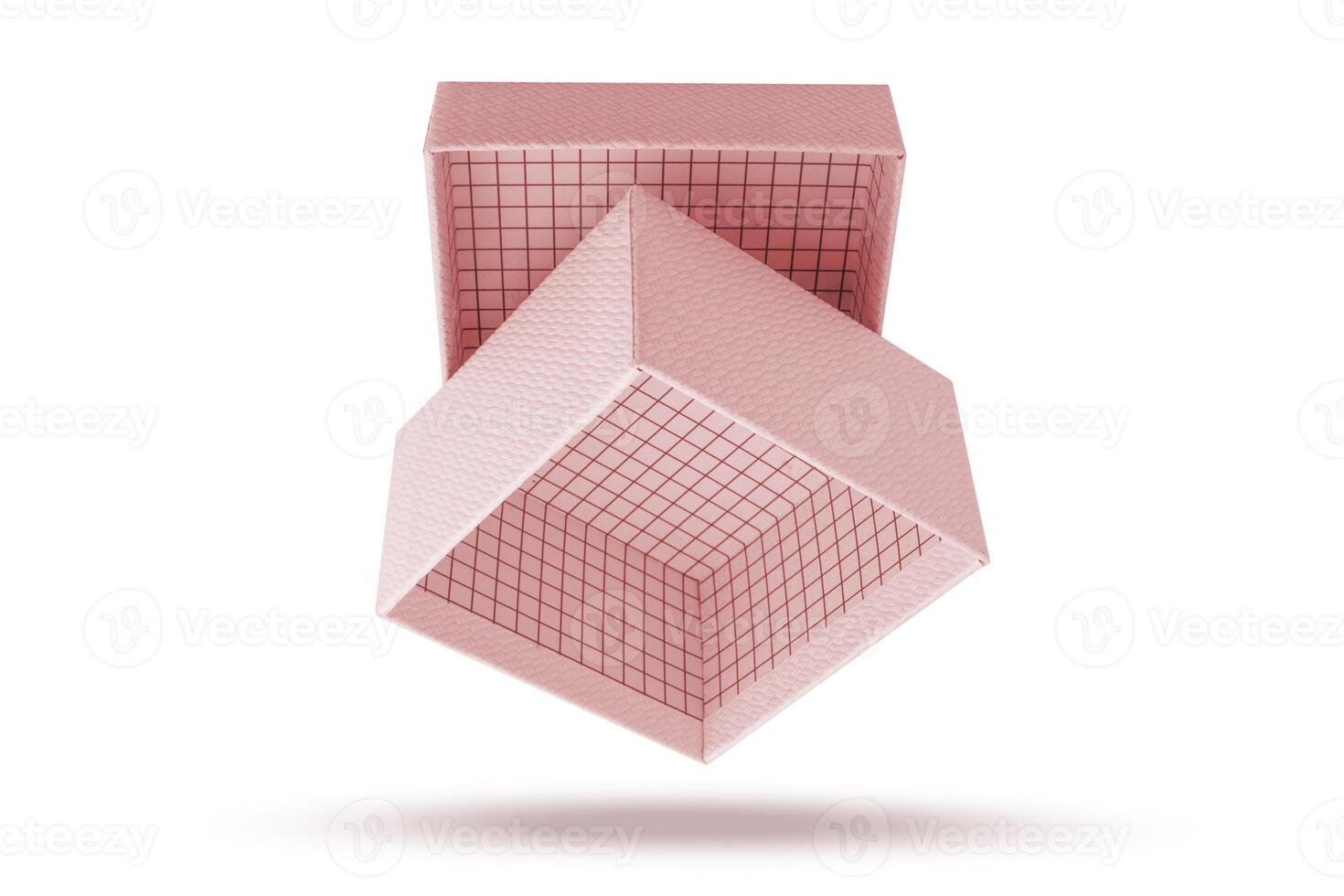 Rose gold color Small gift box isolated on white background photo
