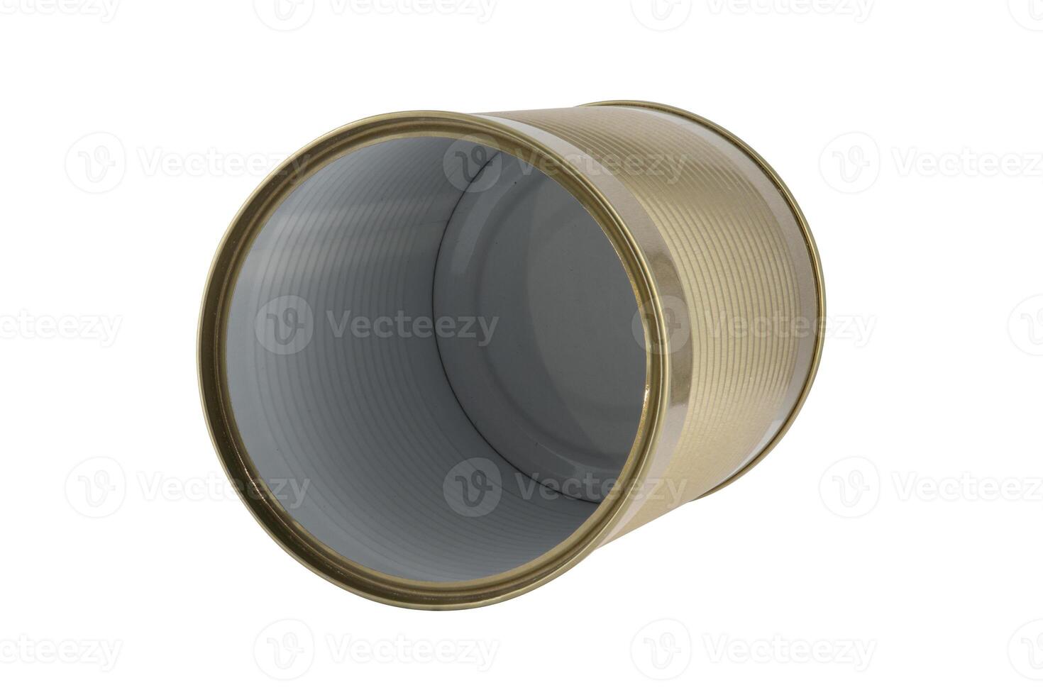 Tin can isolated on white background photo