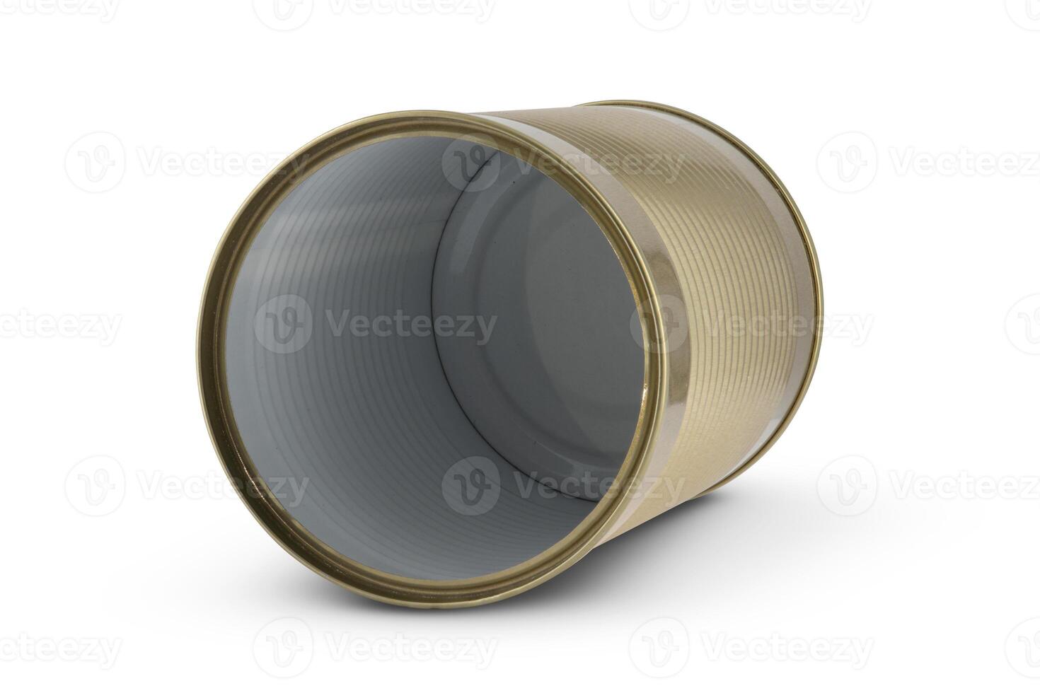 Tin can isolated on white background photo