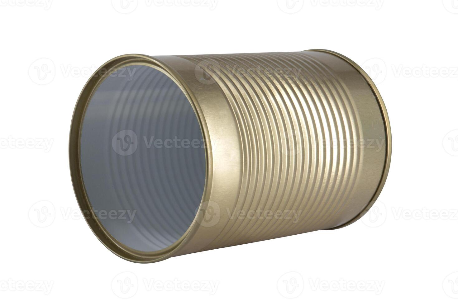 Tin can isolated on white background photo