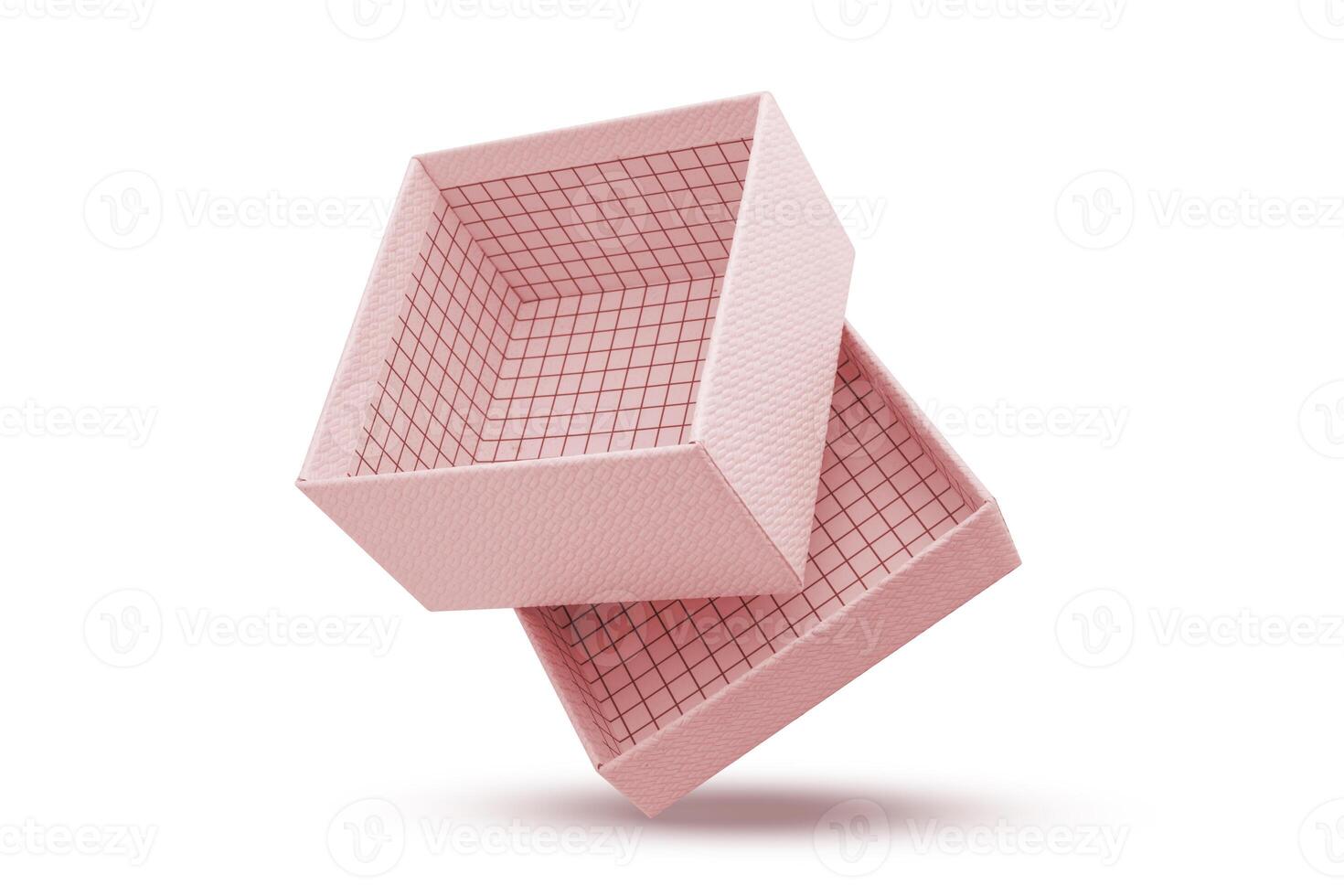 Rose gold color Small gift box isolated on white background photo