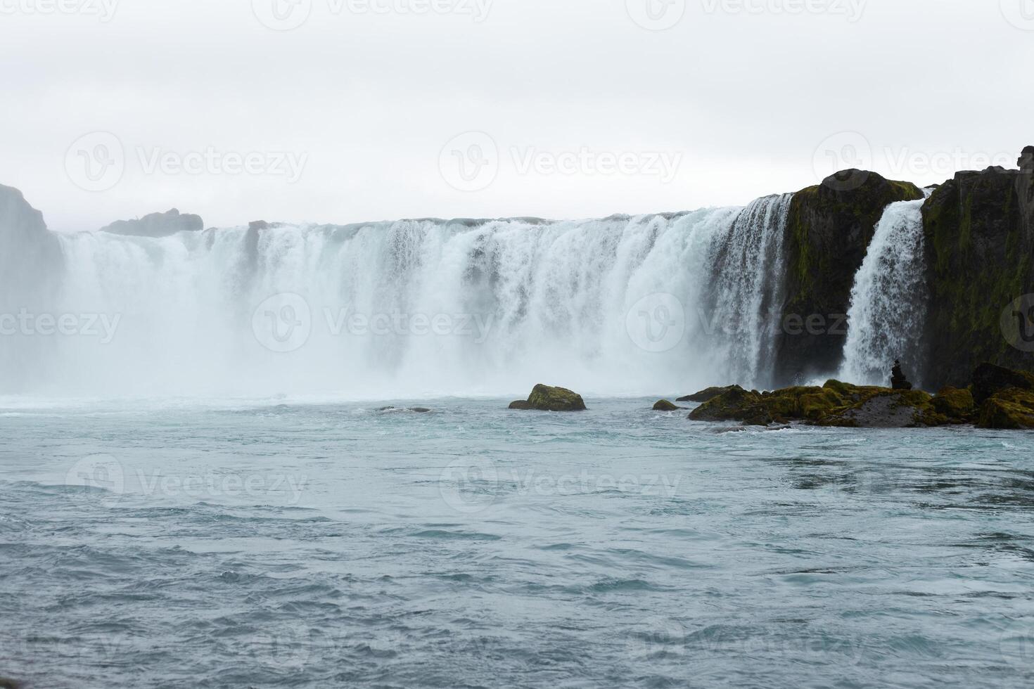 Dettifoss waterfall, powerful water flow in the impressive canyon in Iceland photo