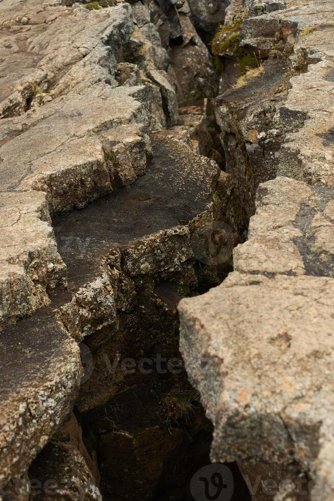 Impressive earth crack in Iceland photo