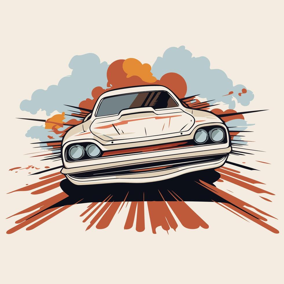illustration of a muscle car on a white background vector