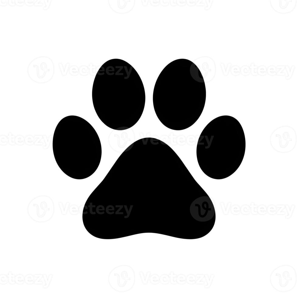 Symmetrical black paw print on a clean white background For Social Media Post Size photo