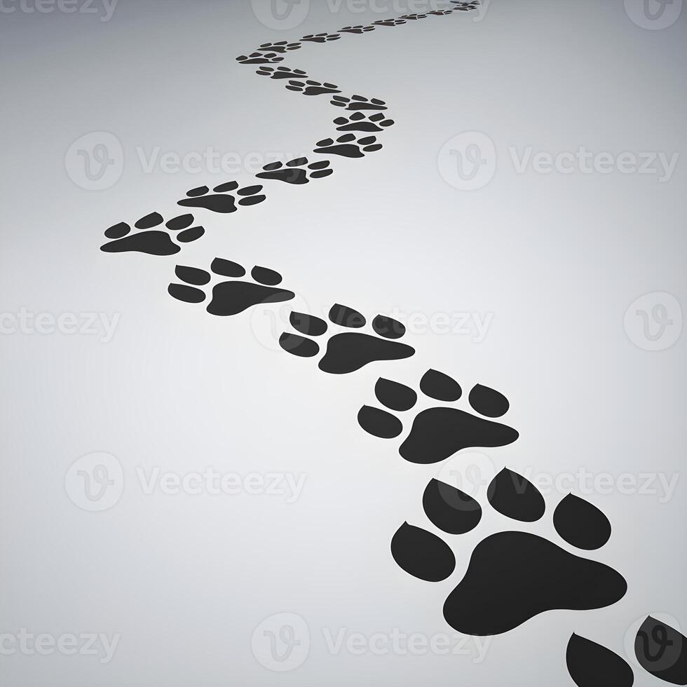 Paw prints wind across smooth surface, suggesting animal movement For Social Media Post Size photo