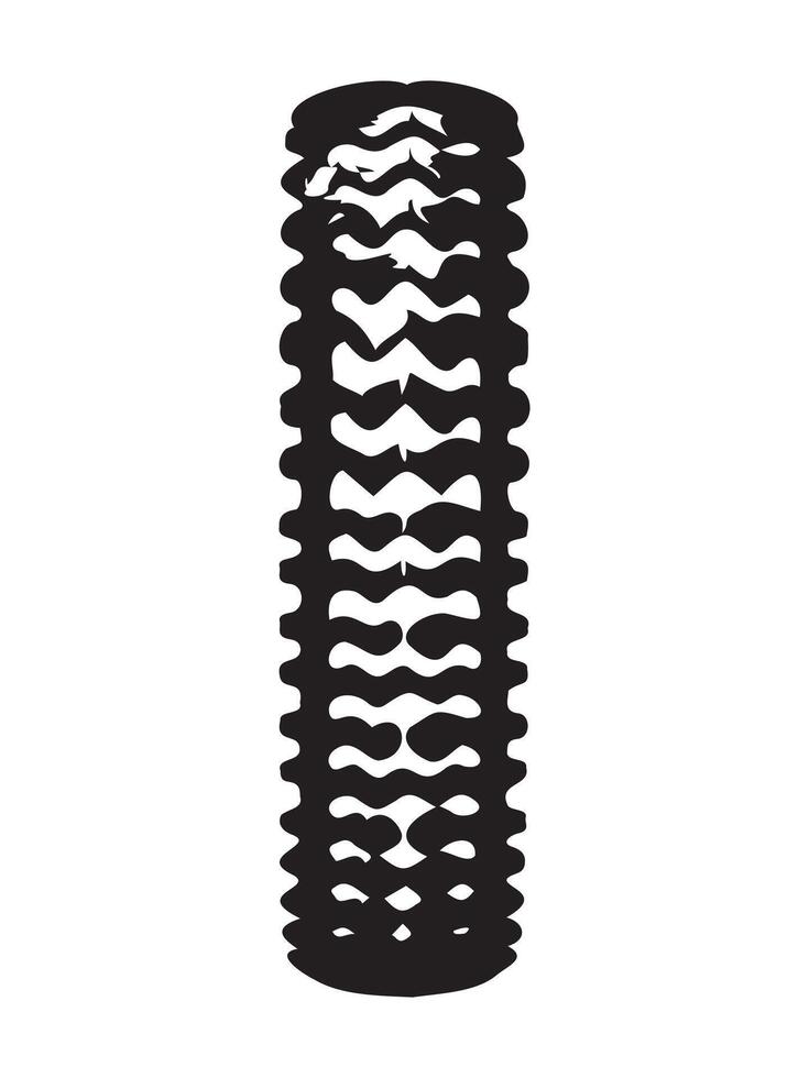 Black silhouette of tire tracks isolated on white background vector