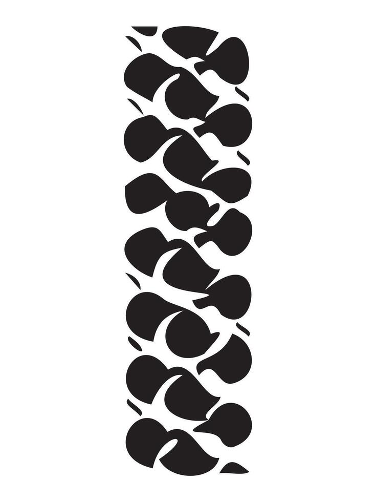 Black silhouette of tire tracks isolated on white background. Concept of vehicle imprint vector