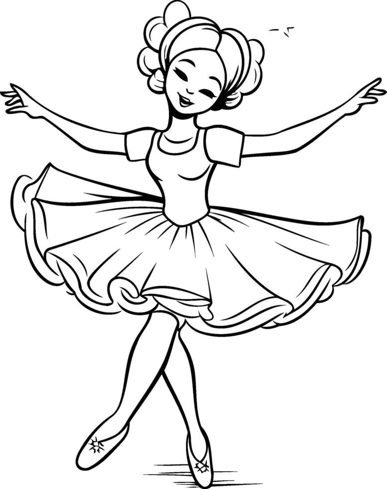 Ballerina coloring pages vector