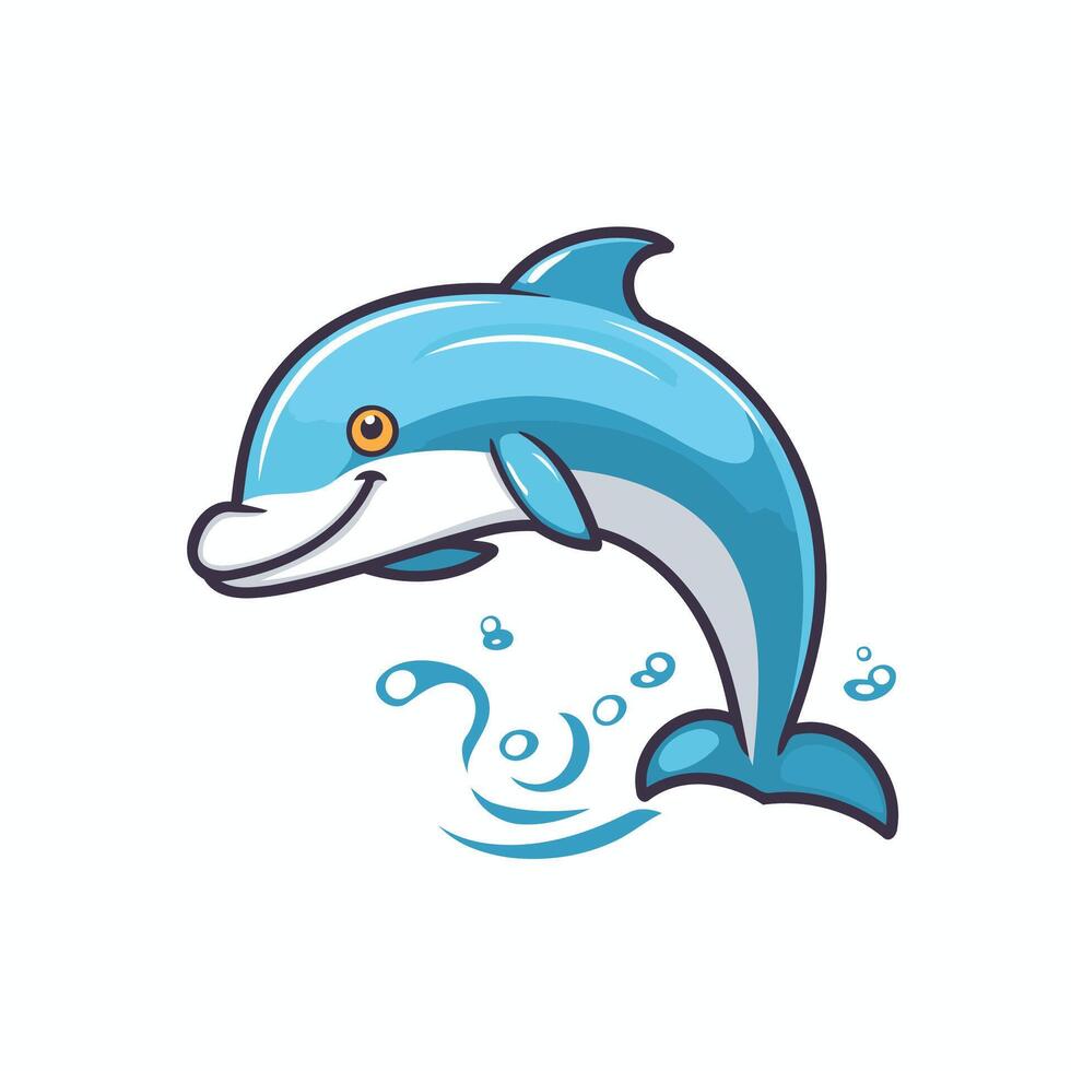 Dolphin jumping illustration vector