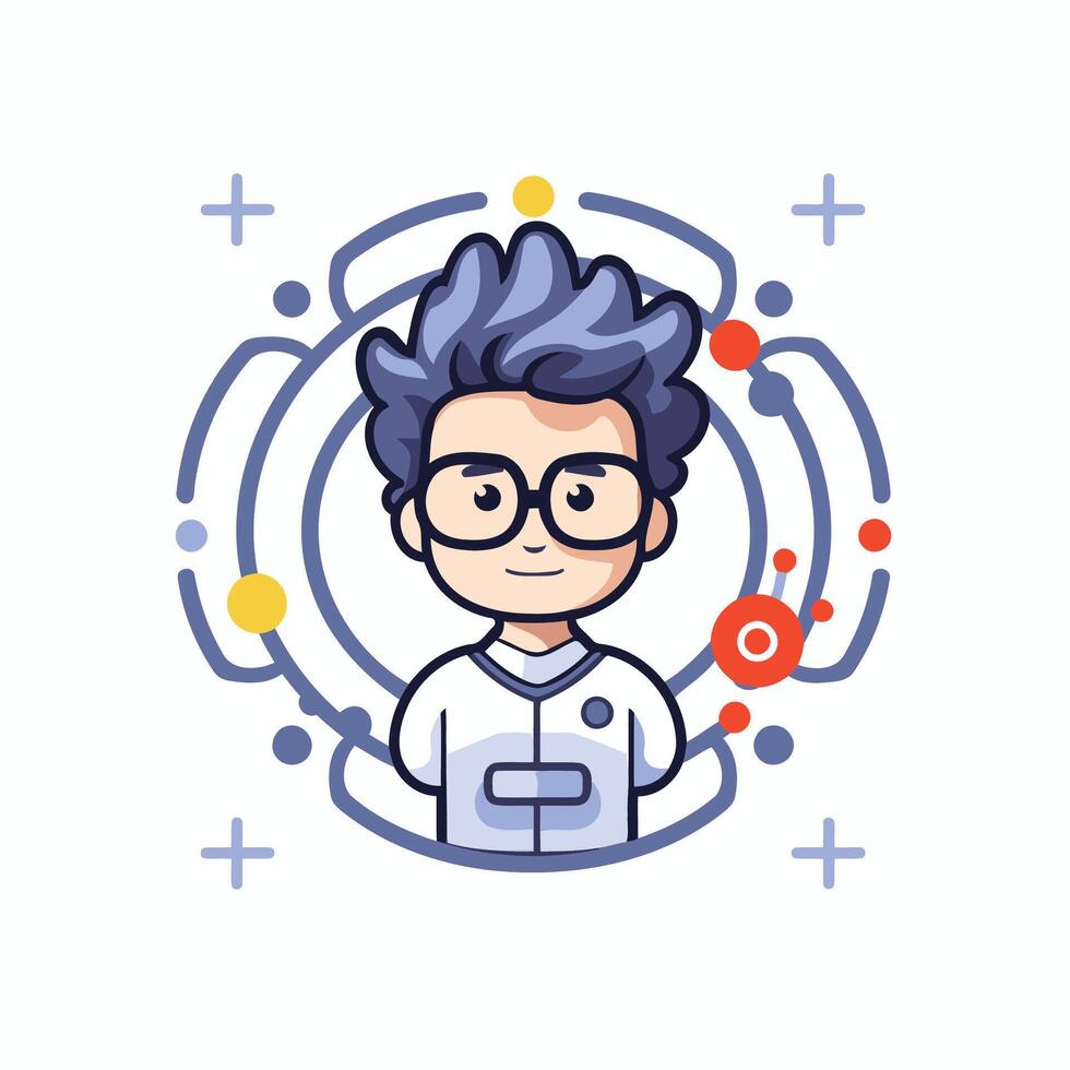 A man with glasses and a white background vector