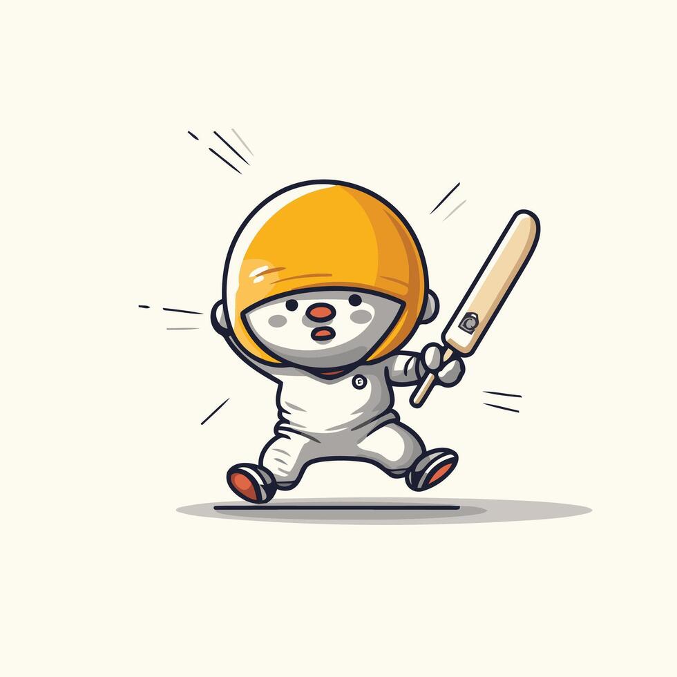 A cartoon character in a helmet and white uniform vector