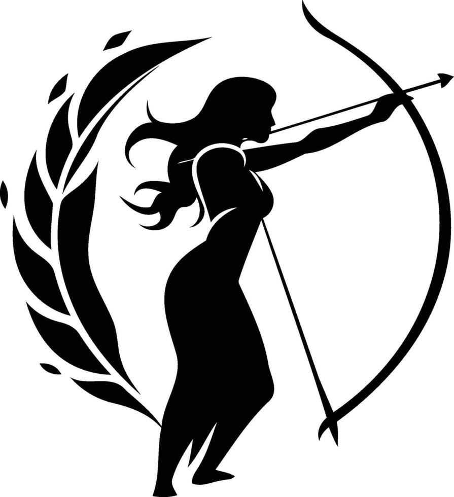 The zodiac sign of archer with a bow and arrow vector