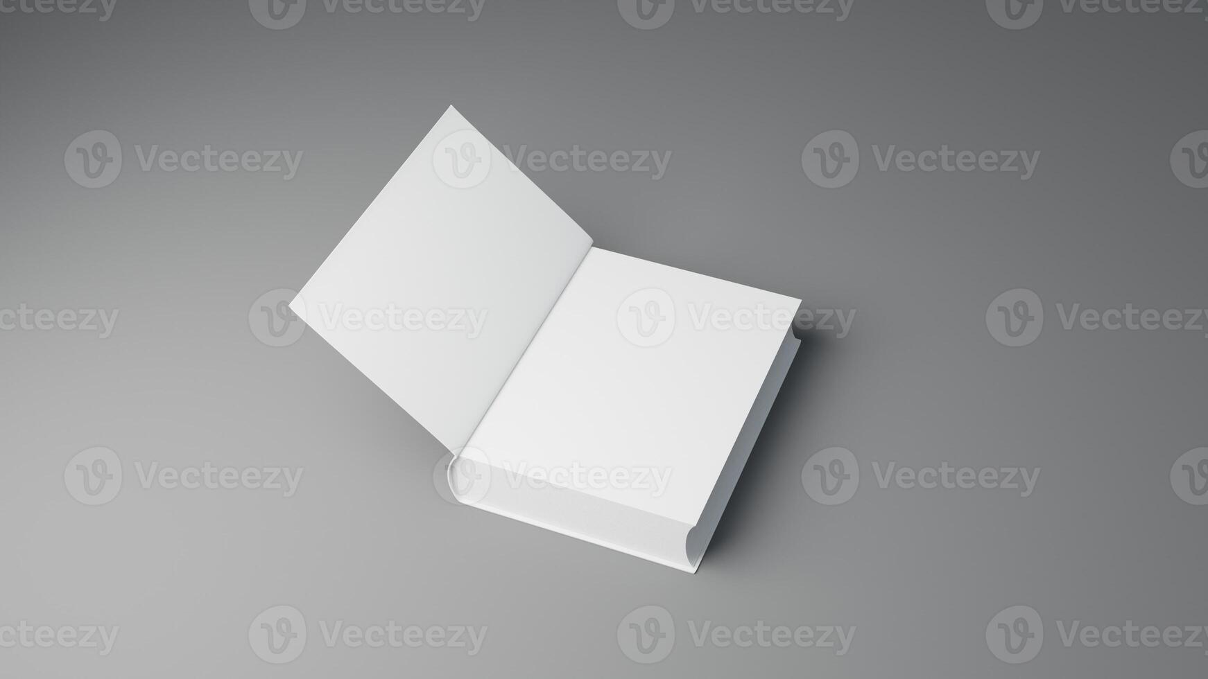 Book 3d illustration White book isolated on grey background photo