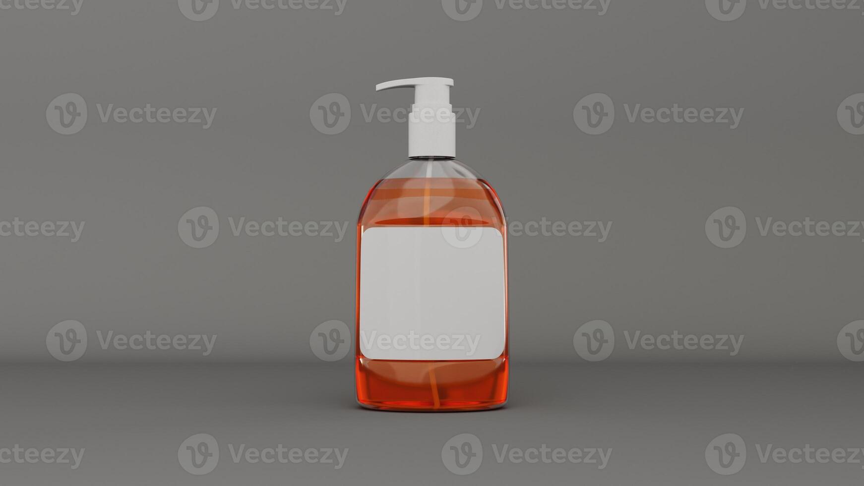 Mockup bottle of liquid soap with blank label. 3d illustration photo