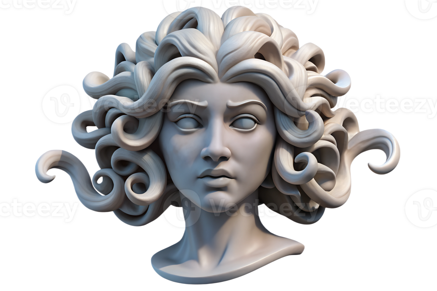Gorgon medusa with snake hair 3d rendered illustration. Greek mythology concept art png