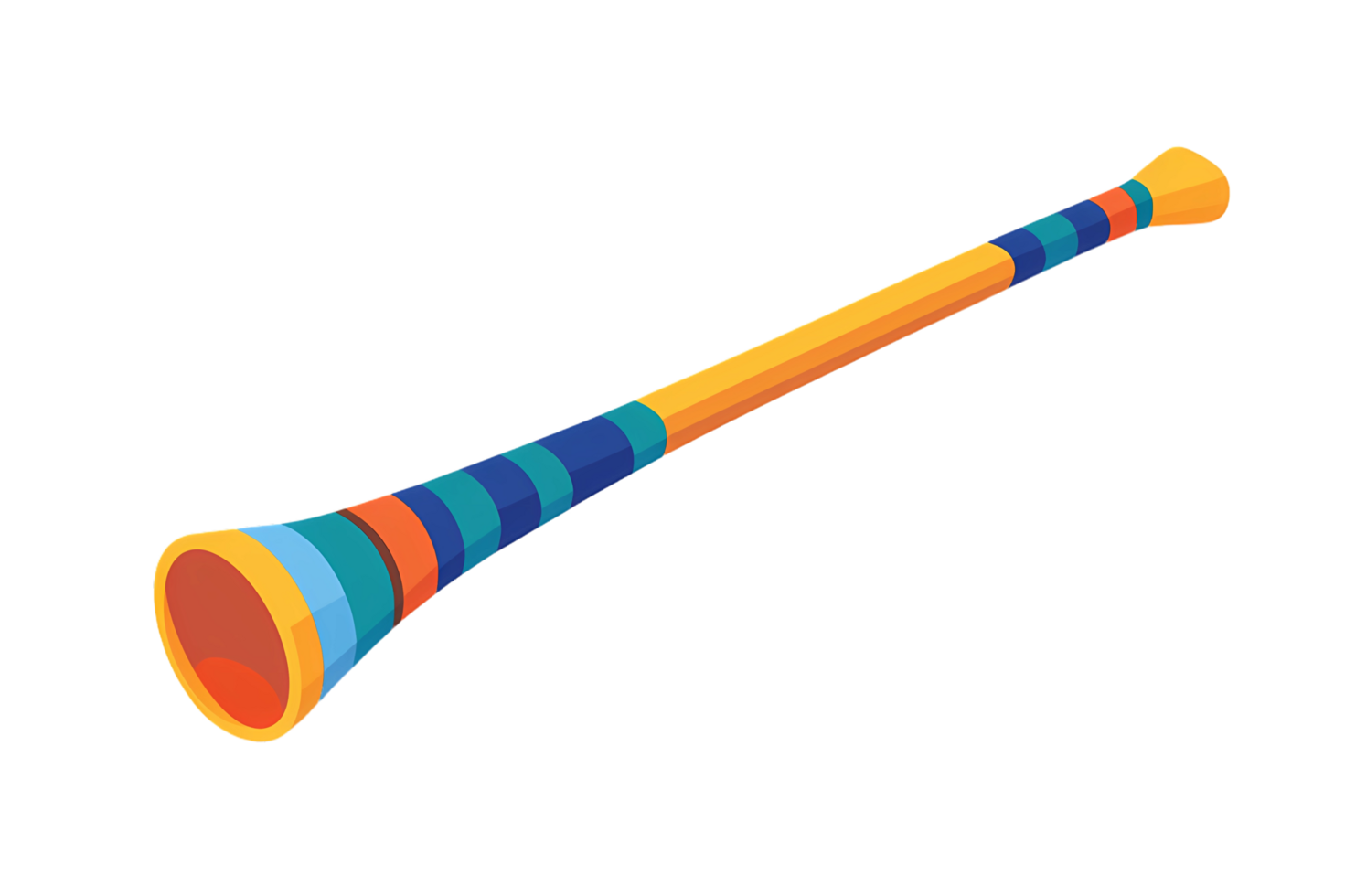 a colorful vuvuzela on a transparent background png