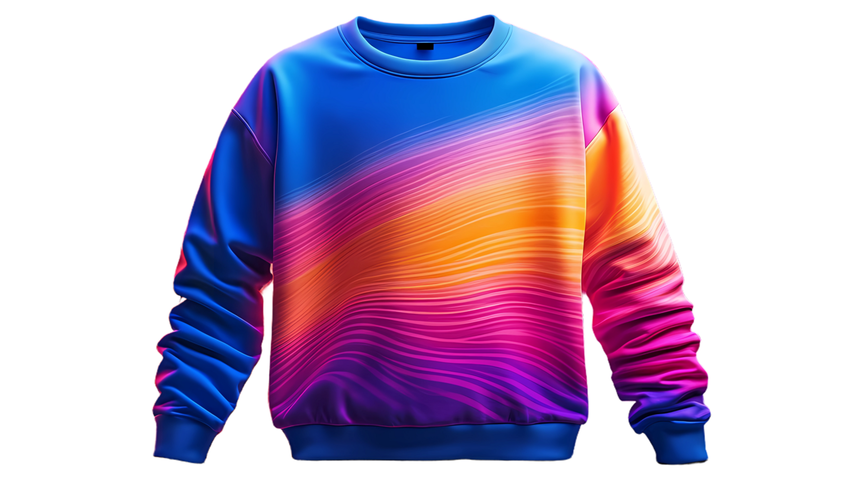 sweater with colorful waves on it png