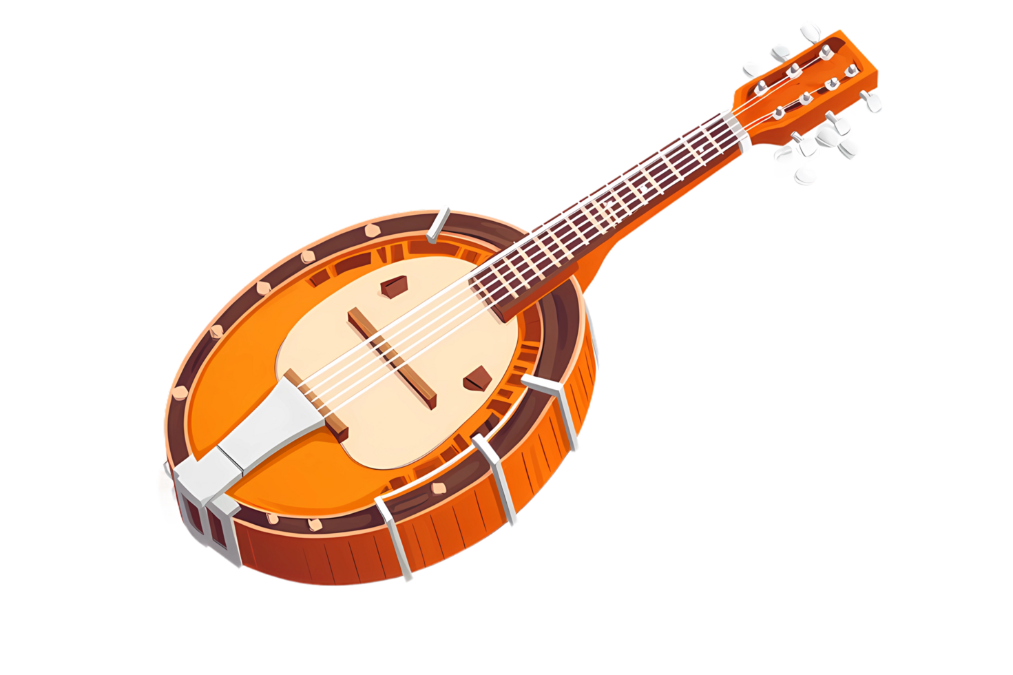 banjo mandolin, isolated on transparent background png