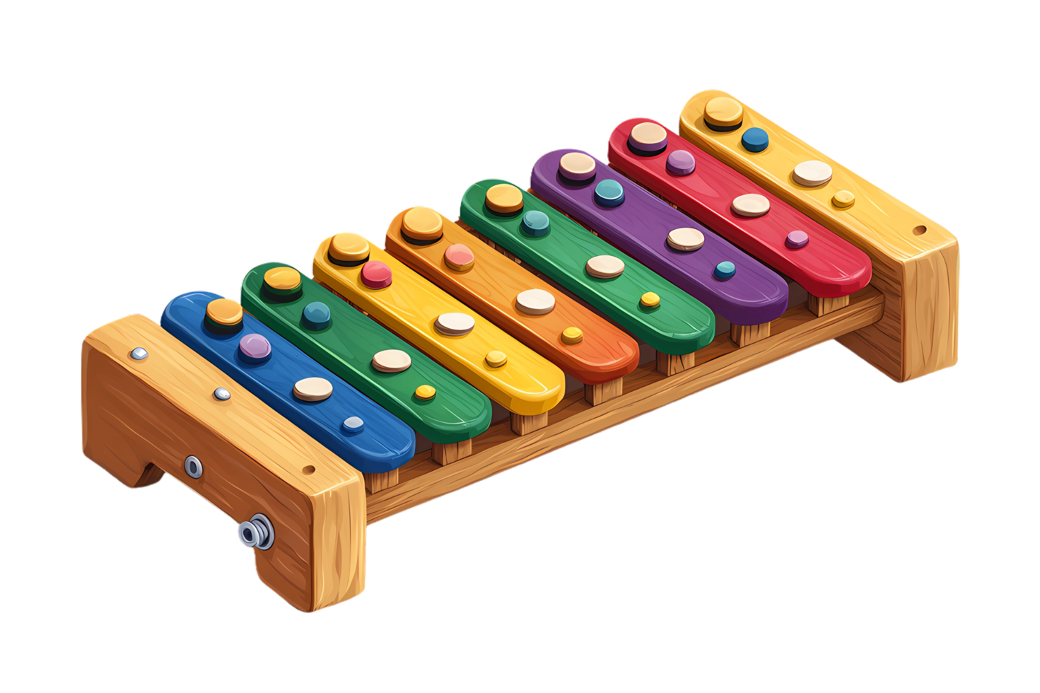 a wooden xylophone with colorful buttons png
