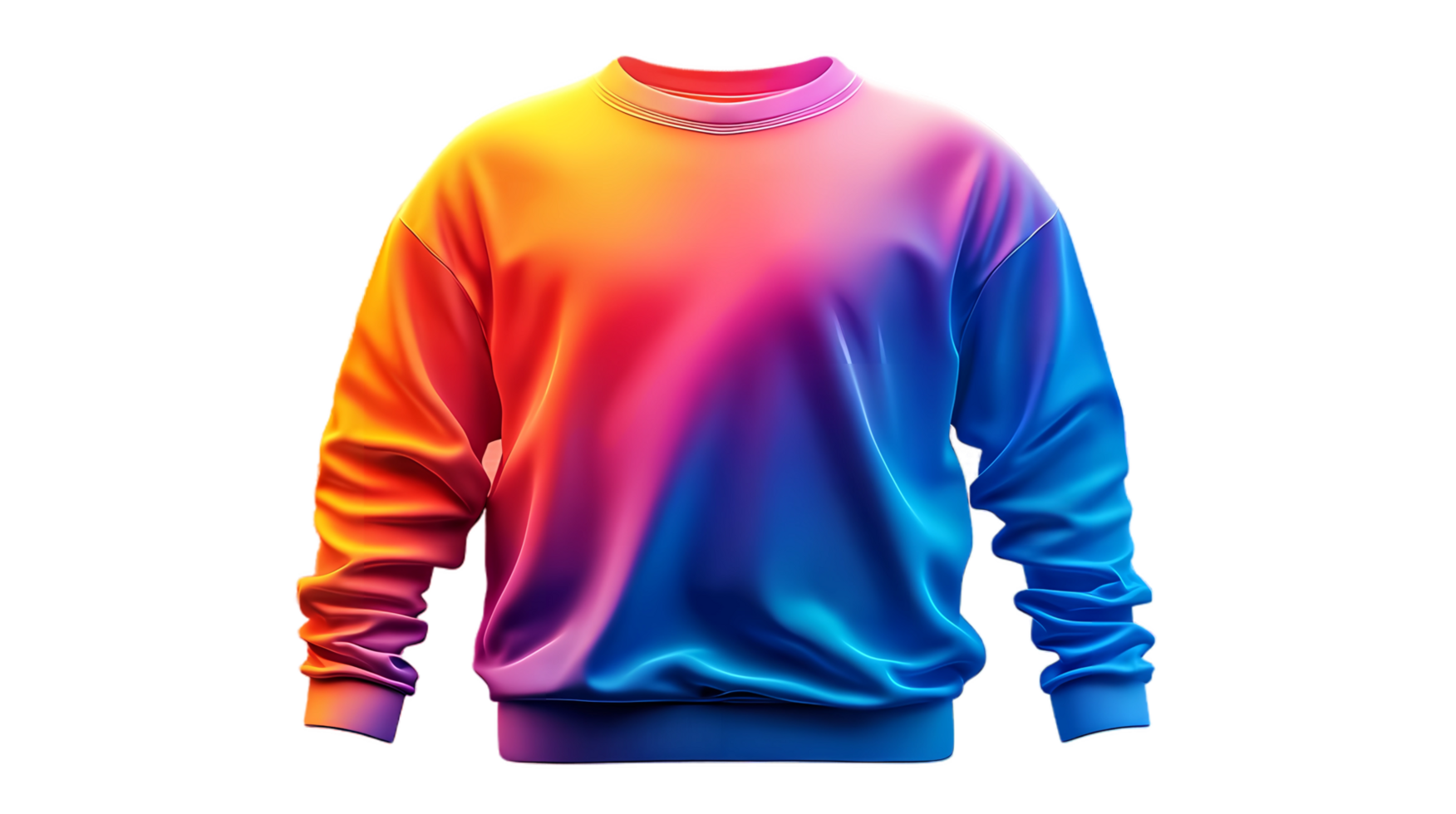 sweater with rainbow gradient on transparent background png