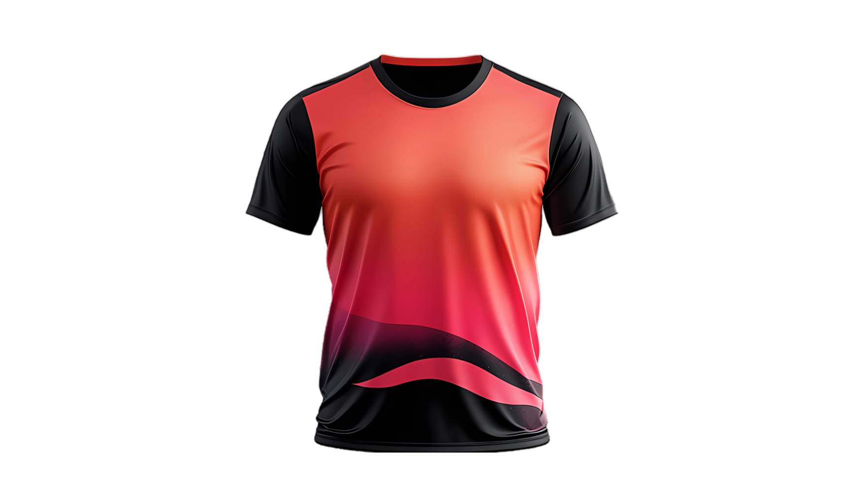 a red and black soccer jersey on a transparent background png