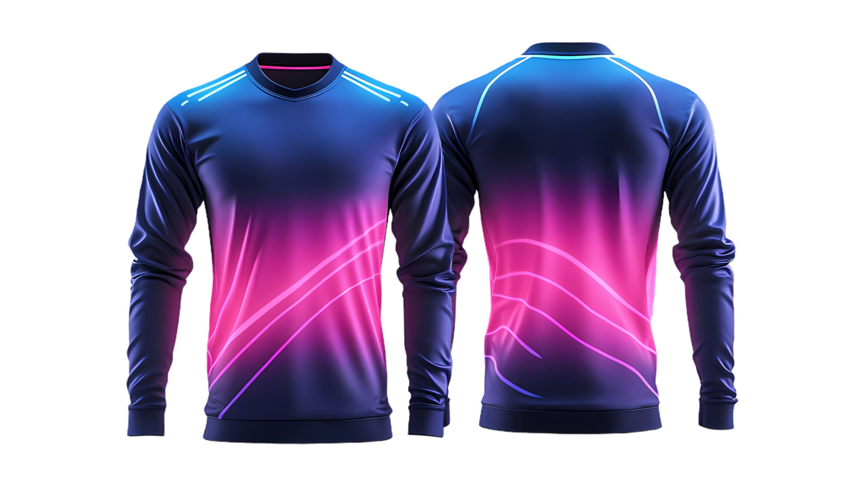 two long sleeve jerseys with neon lines png