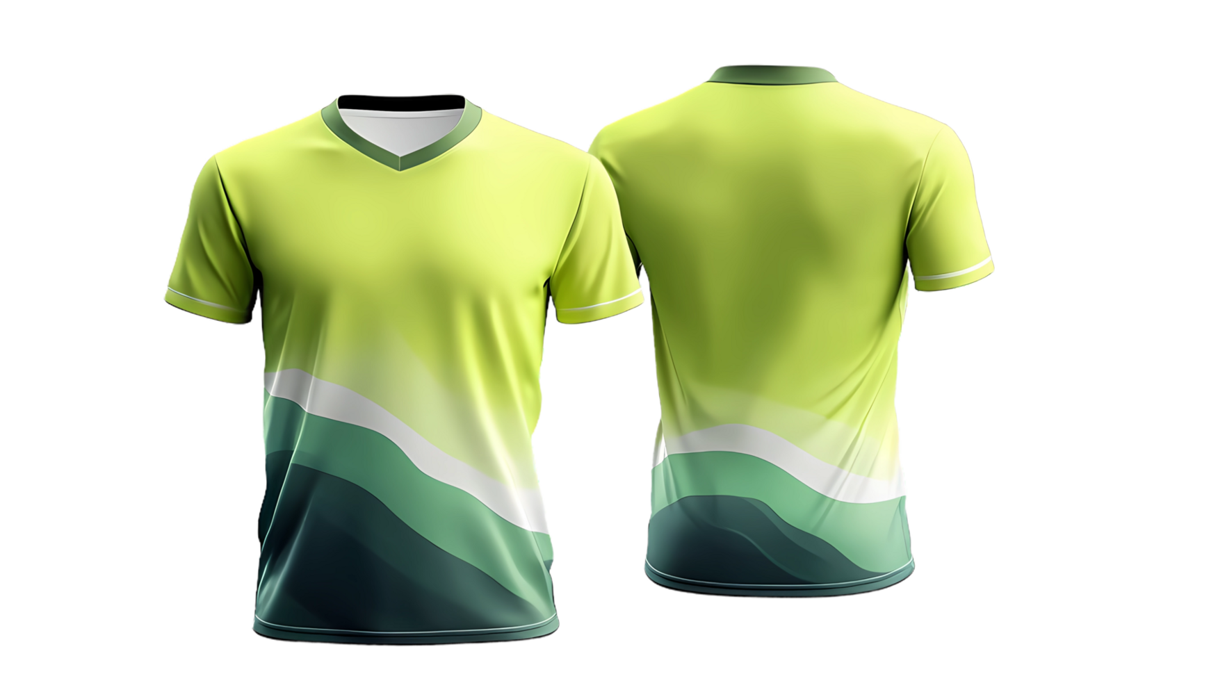 a yellow and green soccer jersey on a transparent background png