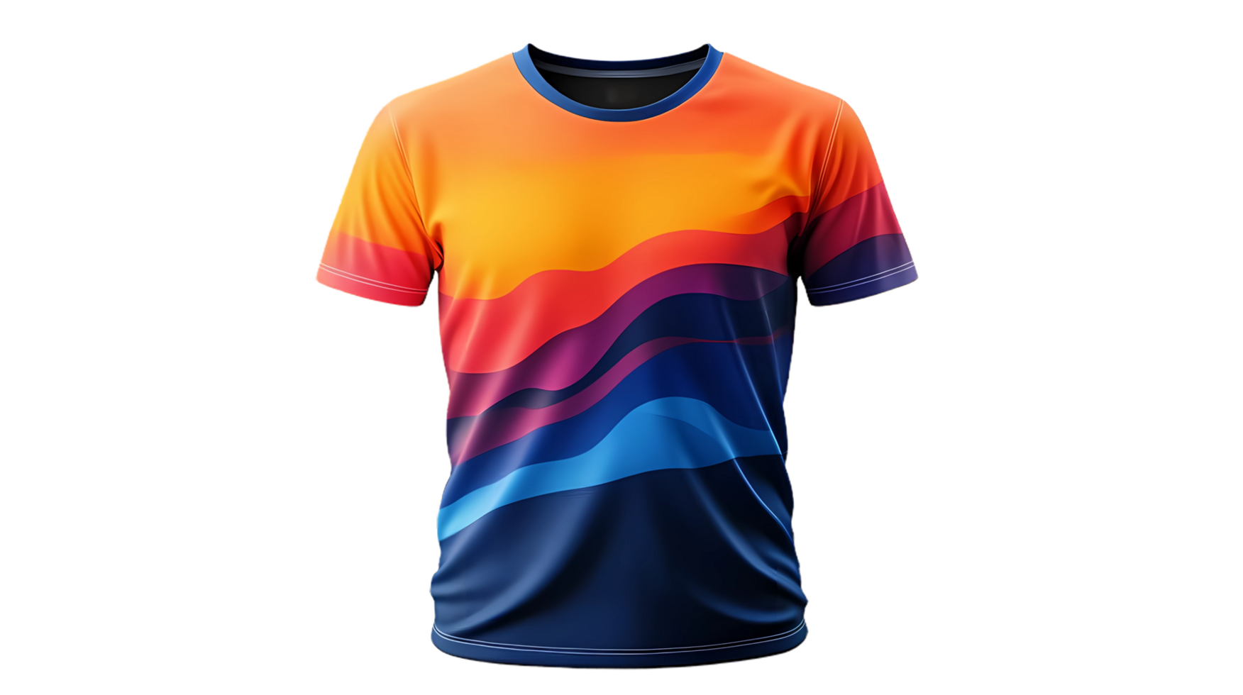 a t - shirt with colorful waves on it png