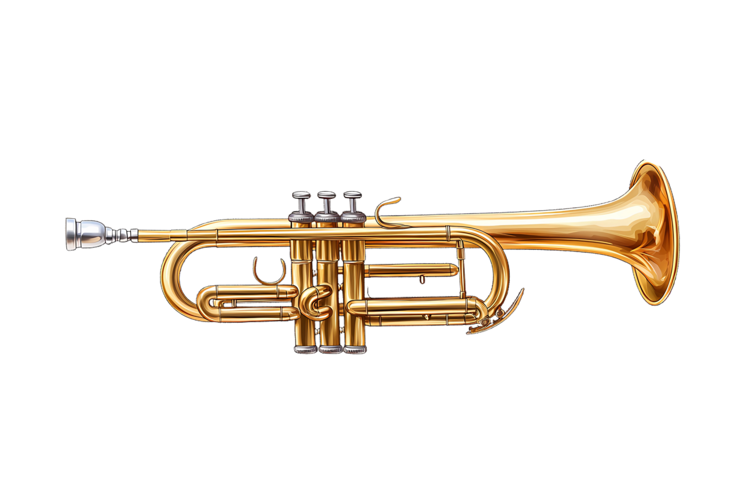 une d'or trompette sur une transparent Contexte png