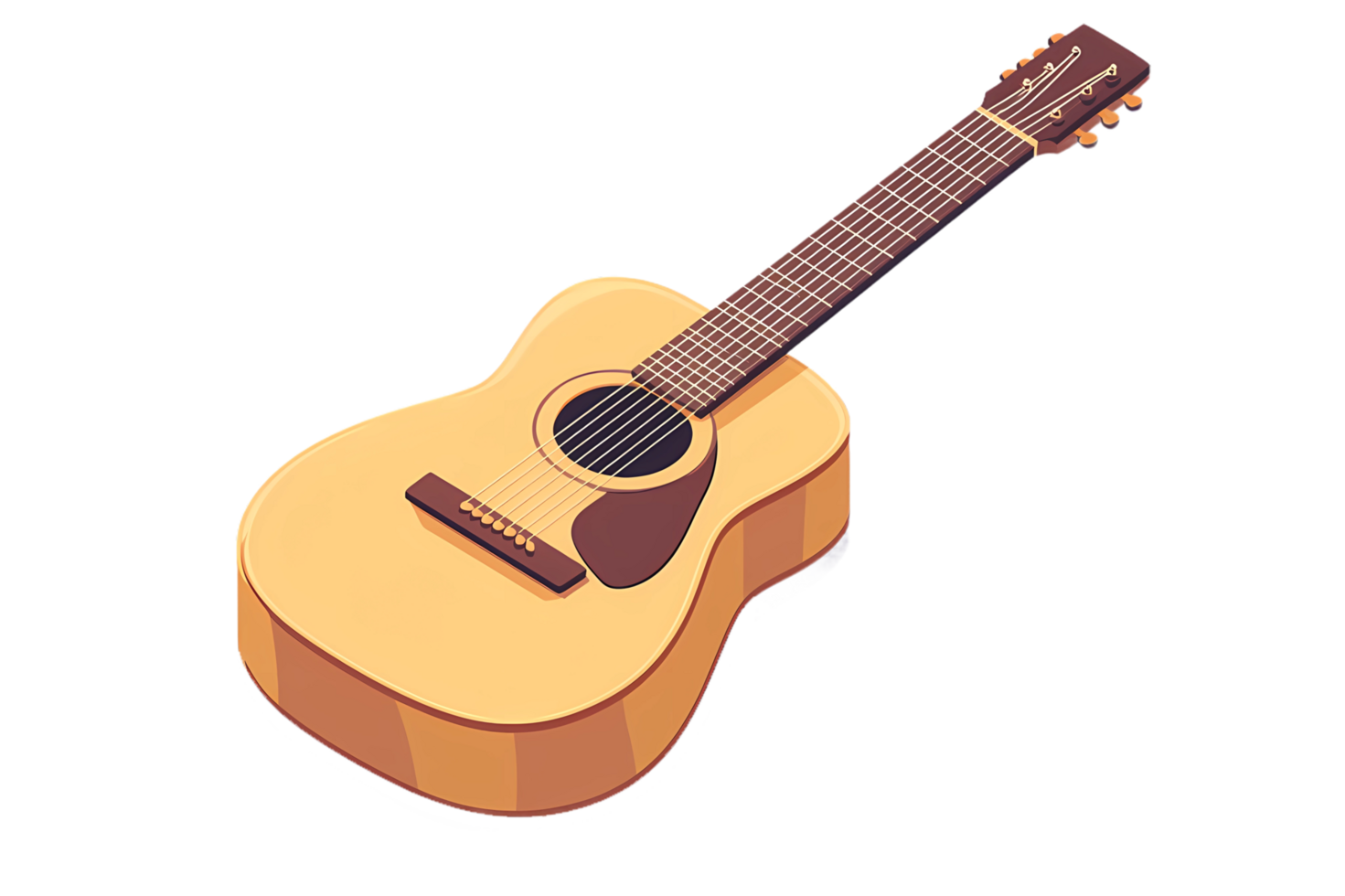 guitar icon, isometric style, isolated on transparent background png