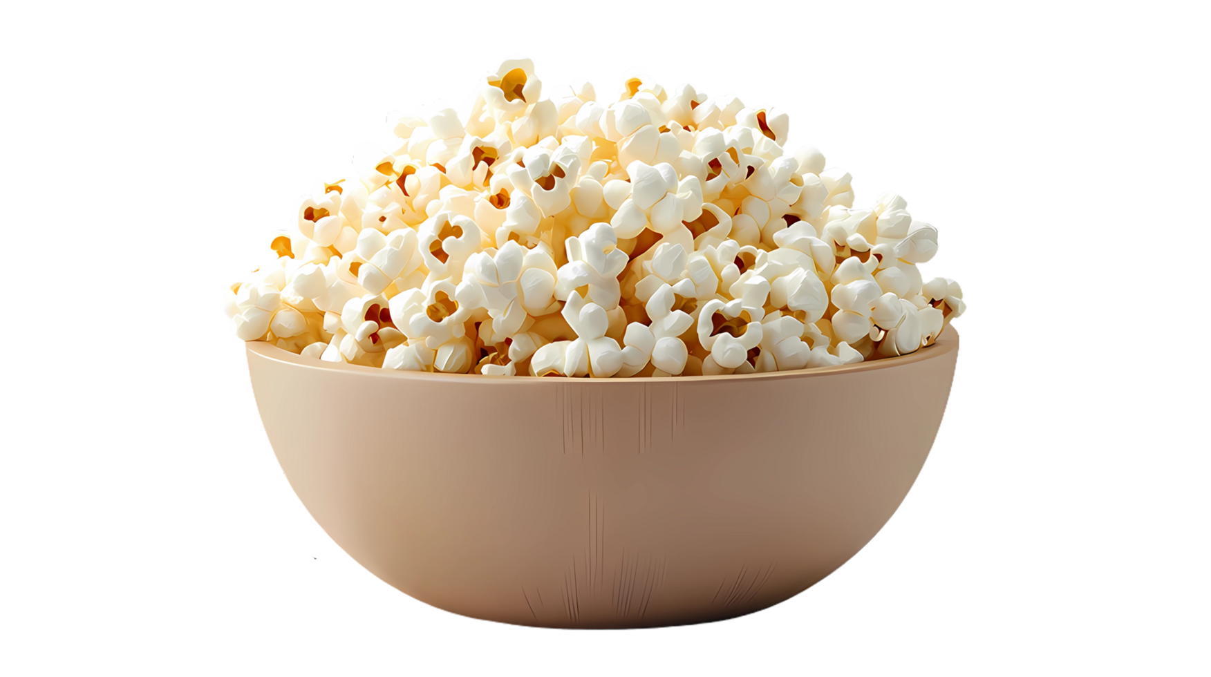 popcorn in a bowl on a transparent background png