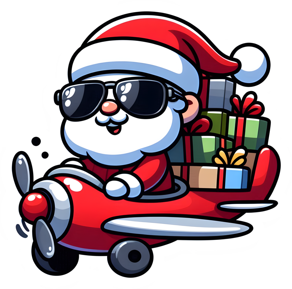 Santa Takes to the Skies png