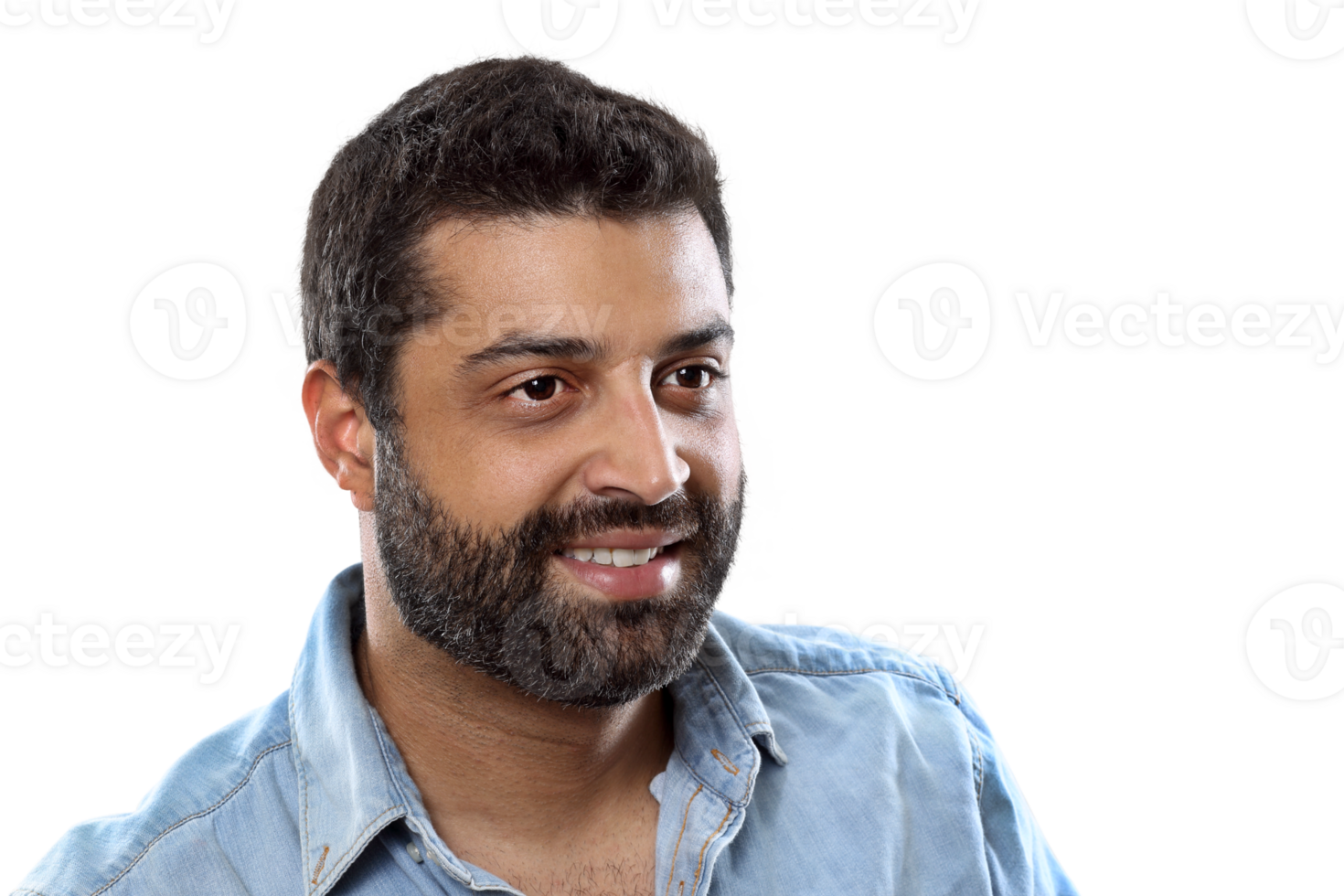 masculino modelo com barba posando em neutro fundo png