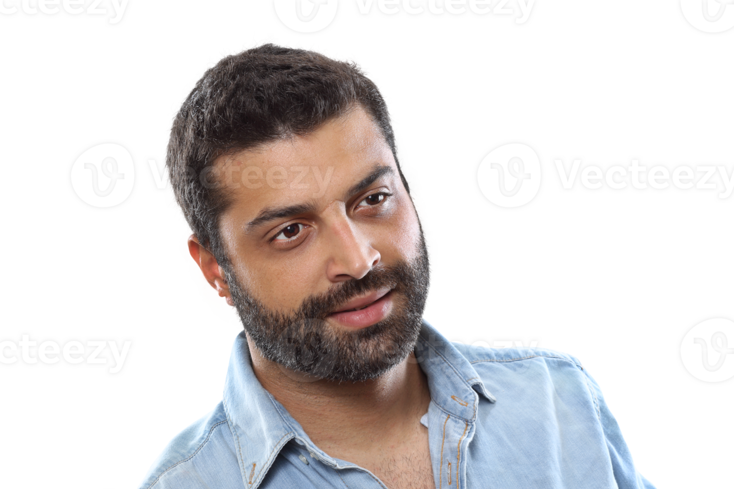 male model with beard posing on neutral background png