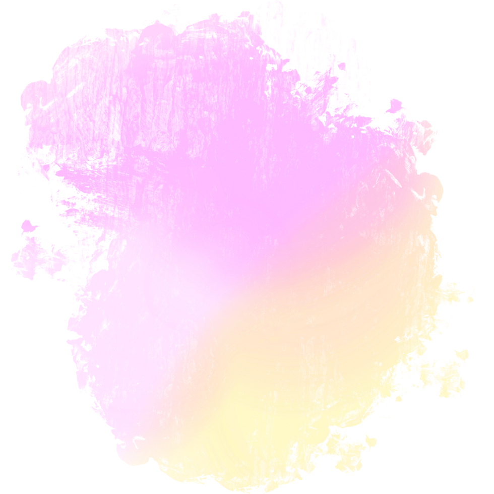 A beautiful Pink Yellow gradient brush stroke with raw hand drawn grunge edges png
