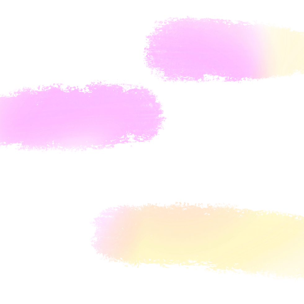 Hand drawn Pink Yellow gradient brush strokes fading into gritty textured grunge marks png