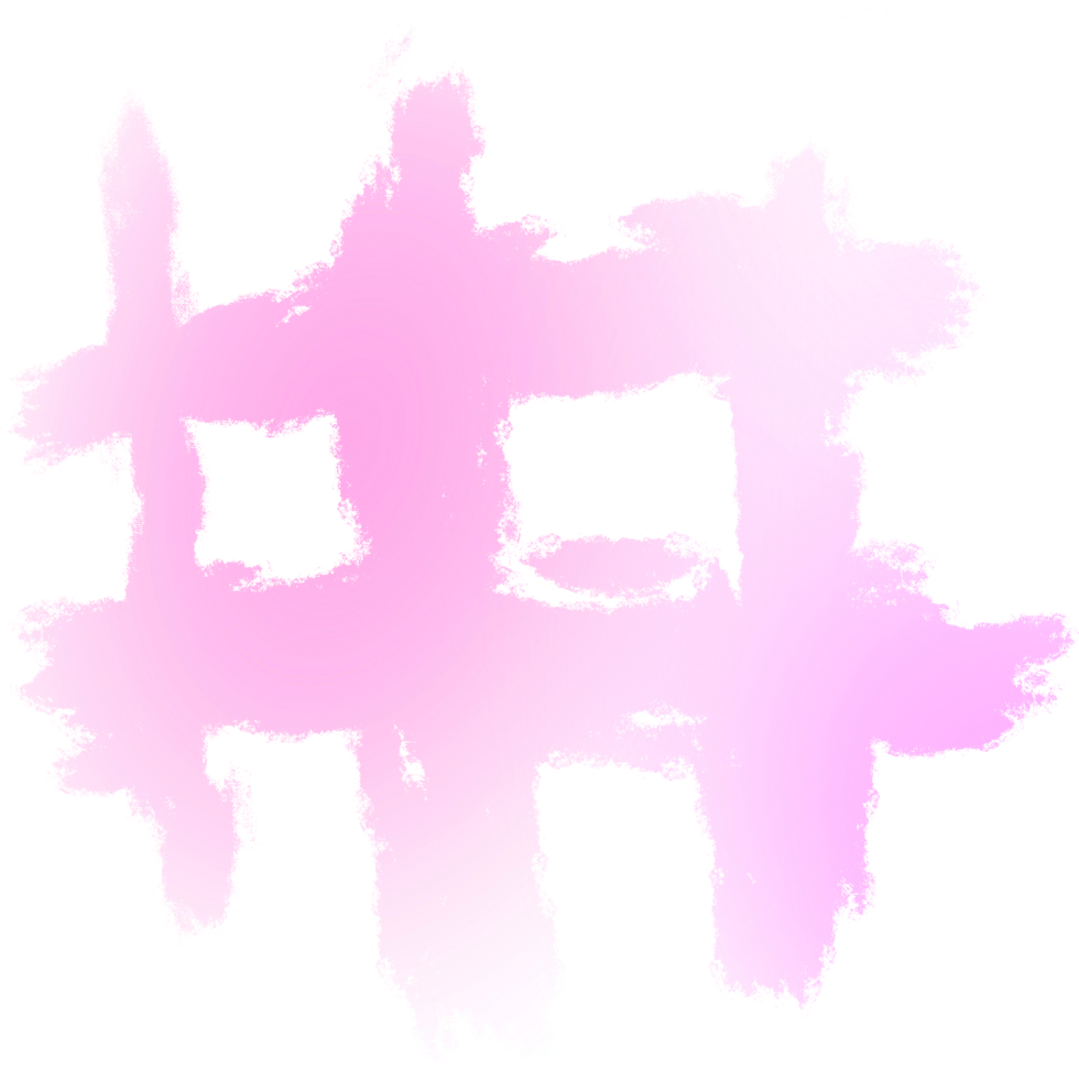 Hand drawn Pink Yellow gradient brush strokes with bold rugged grunge effects png