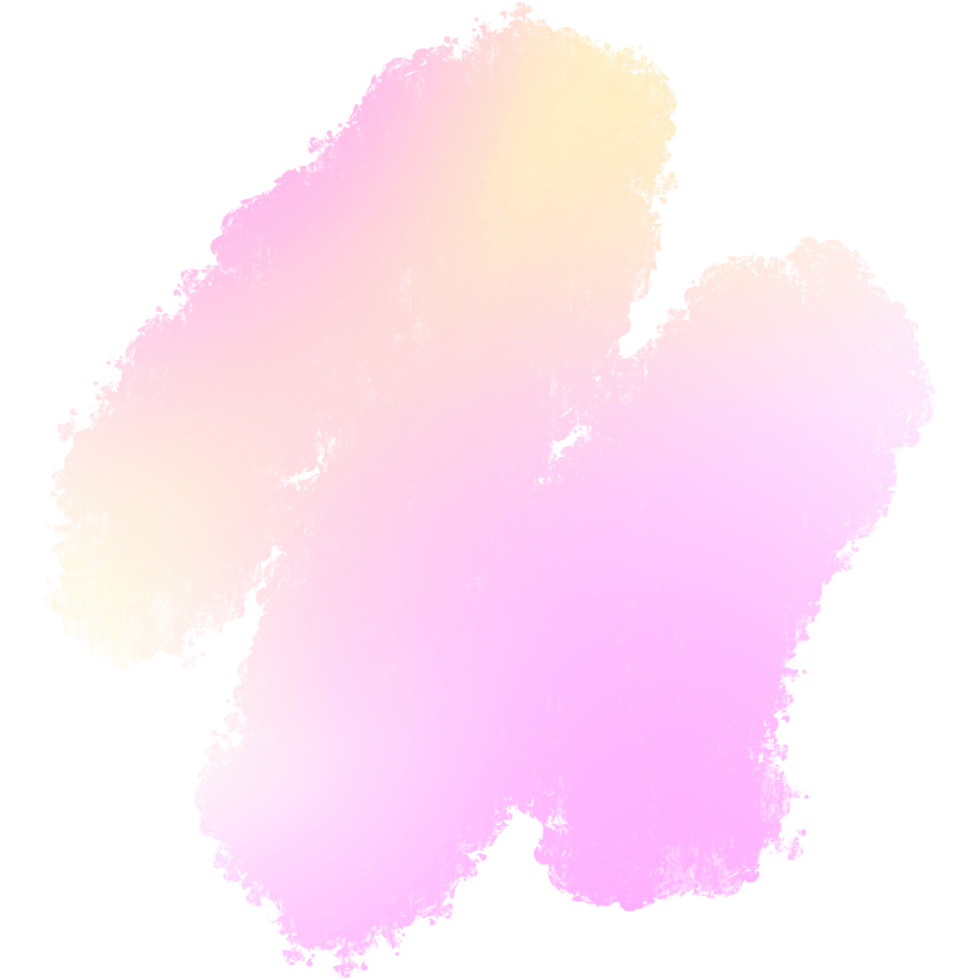 Pink Yellow gradient brush strokes fading into rugged bold hand drawn grunge finishes png