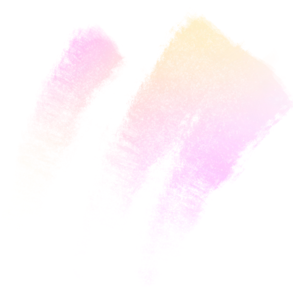 Hand drawn Pink Yellow gradient brush strokes blending into textured rough grunge marks png
