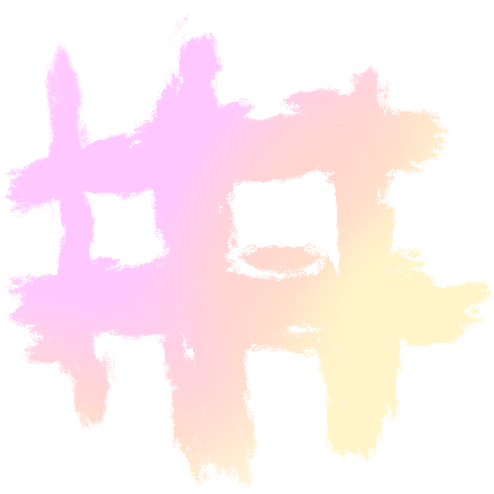 Hand drawn Pink Yellow gradient strokes blending into textured rugged grunge finishes png