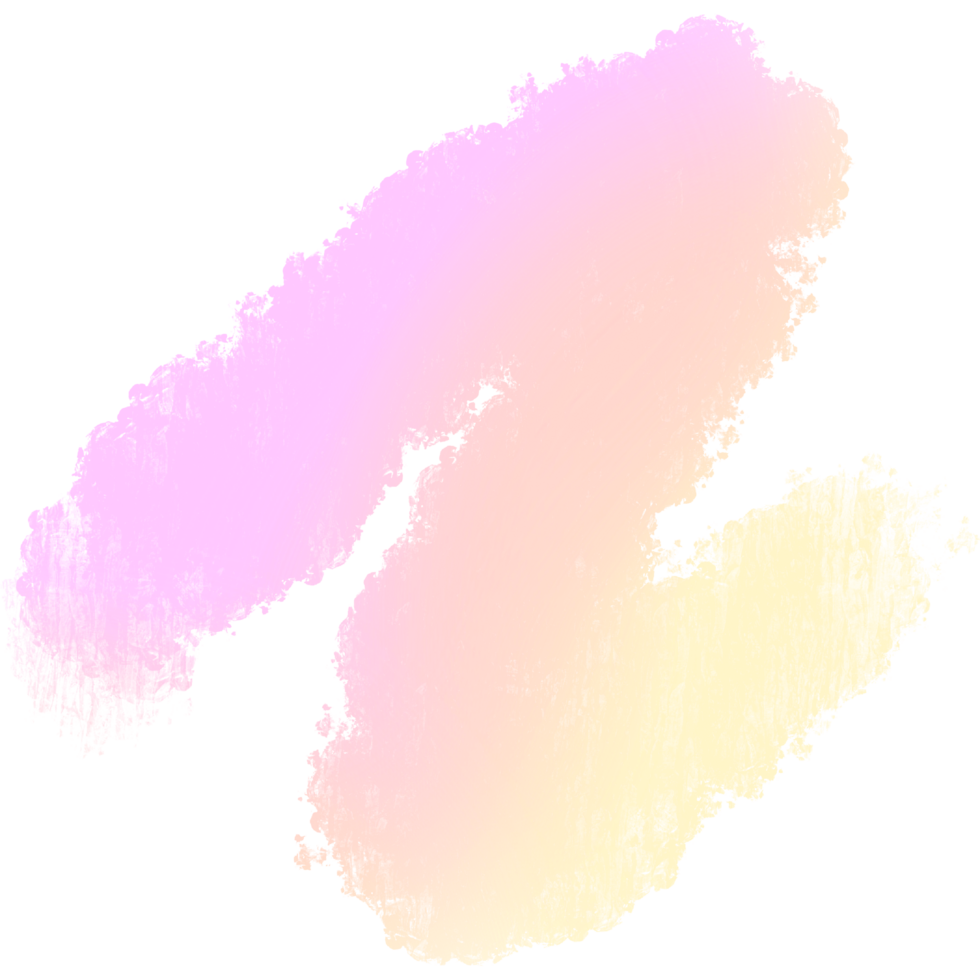 Hand drawn Pink Yellow gradient brush strokes with bold textured grunge edges png