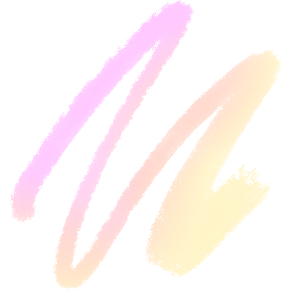 Hand drawn Pink Yellow gradient strokes blending into rough textured grunge marks png