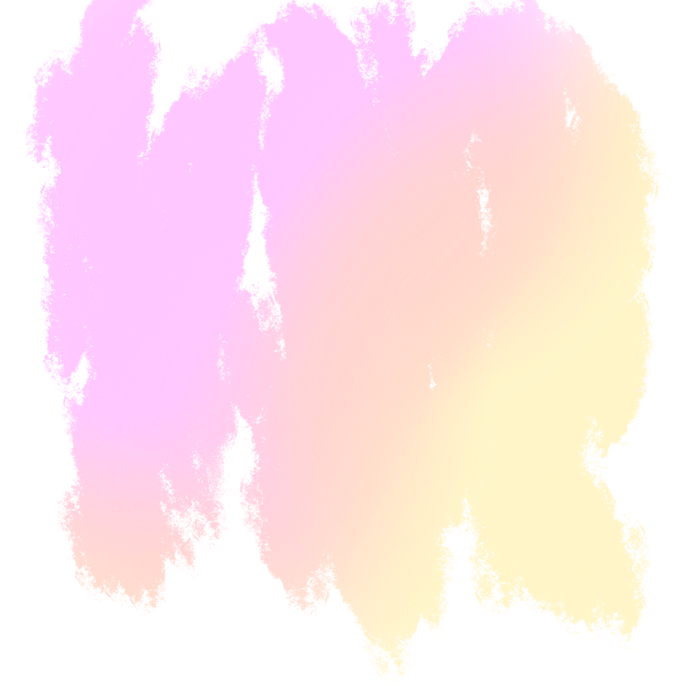 Pink Yellow gradient brush strokes with textured rough hand drawn grunge edges png