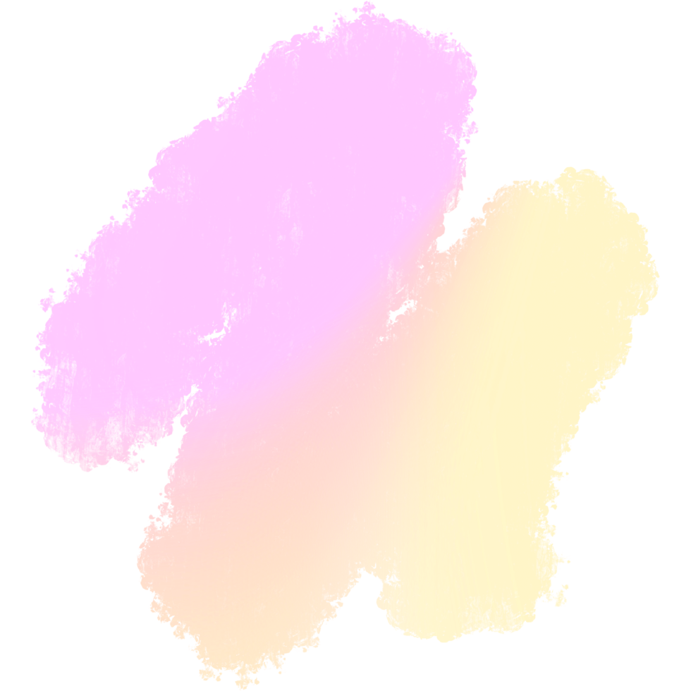 Hand drawn Pink Yellow gradient strokes fading into textured rough grunge inspired finishes png