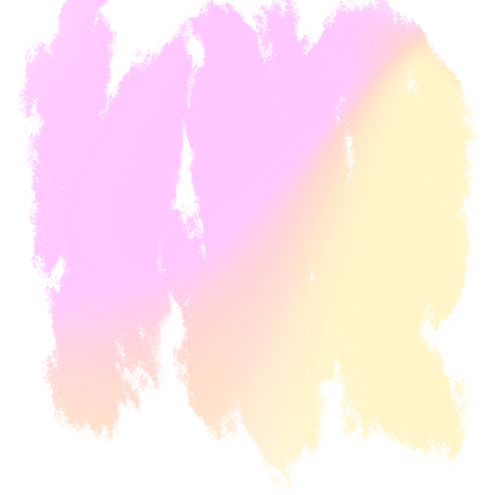 Beautiful Pink and Yellow gradient brush strokes fading into textured rough grunge edges png